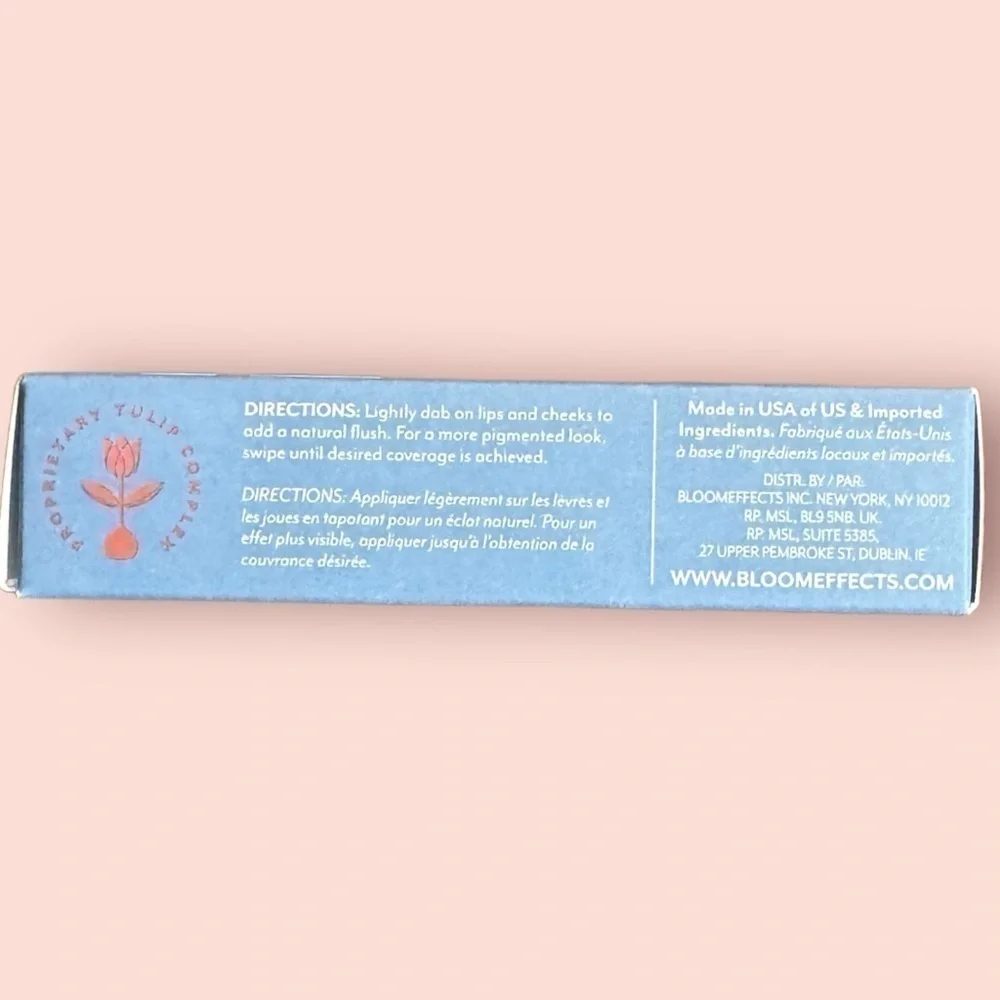 Bloomeffects Natural Tulip Tint Lip + Cheek Balm Clean Beauty (Crispa Coral) NEW